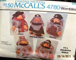 4780 WOMBLES BULGARIA, ORINOCO, TOBERMORY, BUNGO 12''DOLL PATTERN